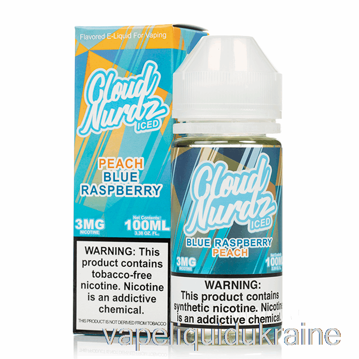 Vape Liquid Ukraine ICED Peach Blue Raspberry - Cloud Nurdz - 100mL 6mg